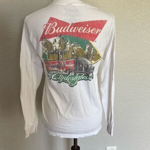 Budweiser Clydesdale Horses Long sleeve t shirt Sz S vintage style